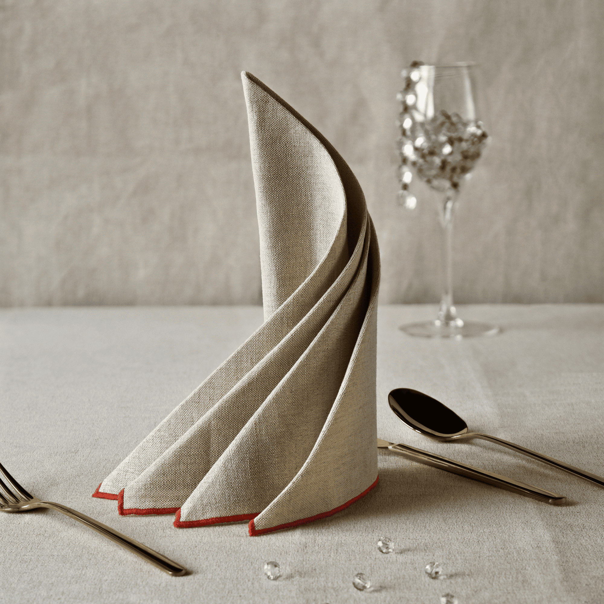 MIQIO® Tovaglioli in cotone di design, set da 6 pezzi, 45 x 45